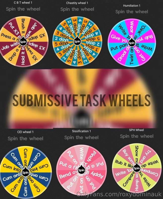 NEW Submissive task spin wheels 🛞  Different levels of diffi..