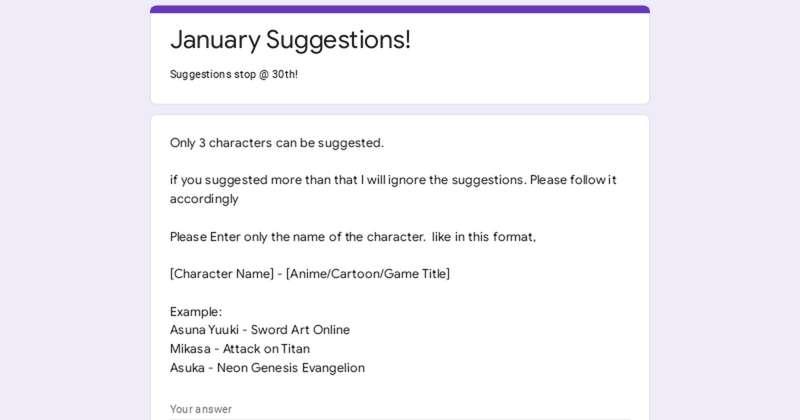 February Suggestions!