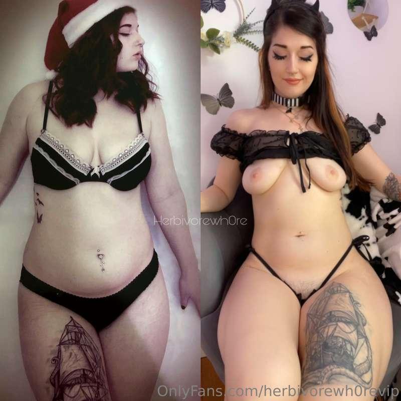 Ages 18 Vs 24🤪🖤 I’m so proud of my transformation and how ha..