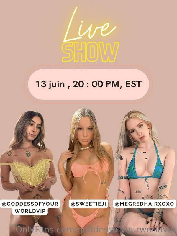 I will receive @sweetieji & @megredhairxoxo for my next live..