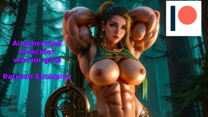 ai generated muscular warrior girls NSFW version