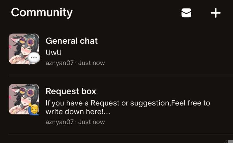 community chat is opened！