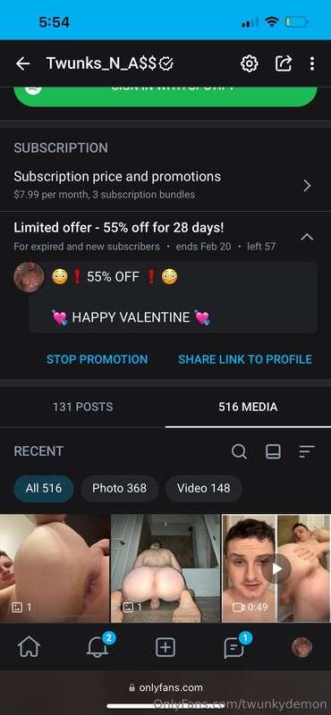😳❗️55% OFF❗️😳💘 HAPPY VALENTINE 💘https://onlyfans.com/twunks_..
