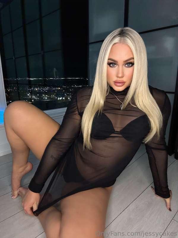 see thru ;) and i take the panties off... my pussy looks goo..