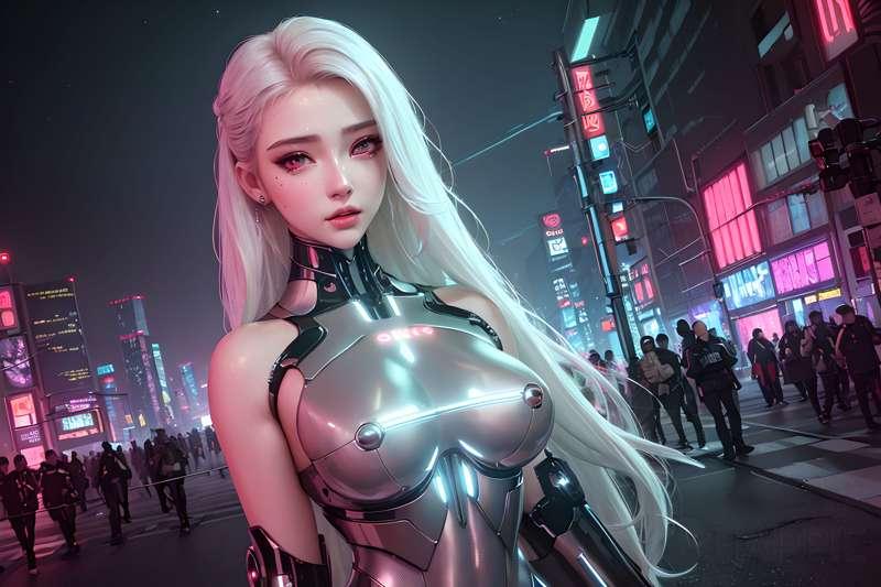 4K Cyperpunk Girl Wallpaper