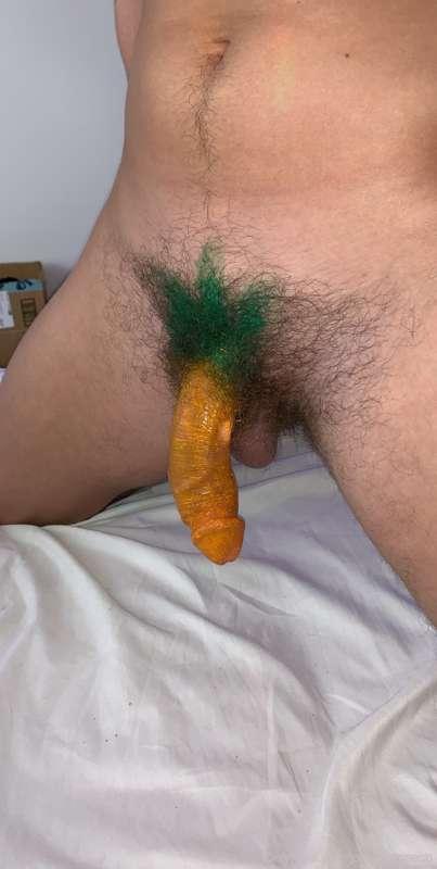 I painted my dick for Easter! Can you guess what it is? 🥕