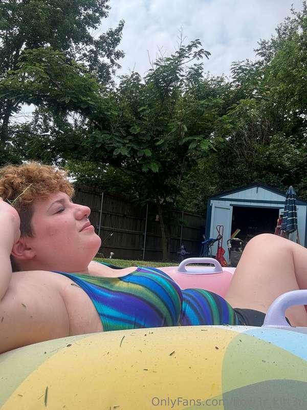 Just a fatty chilling poolside