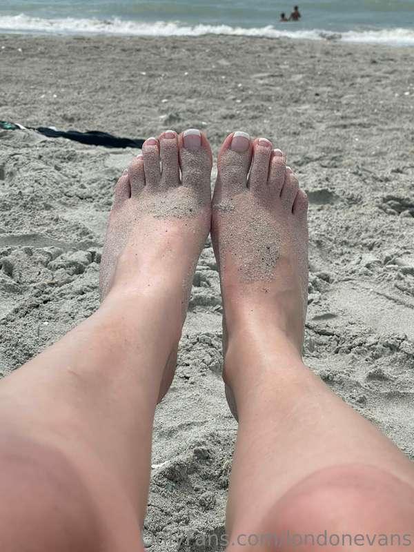 Sandy feet with french pedicure, what color should I do next..