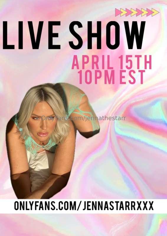 Live show tonight on my VIP @jennastarrxxx 
