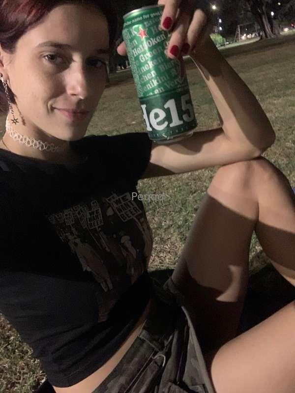 Having a beer at the park 