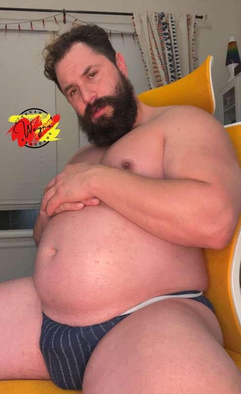 Daddy’s been making sure I’ve been a good fat boy. 