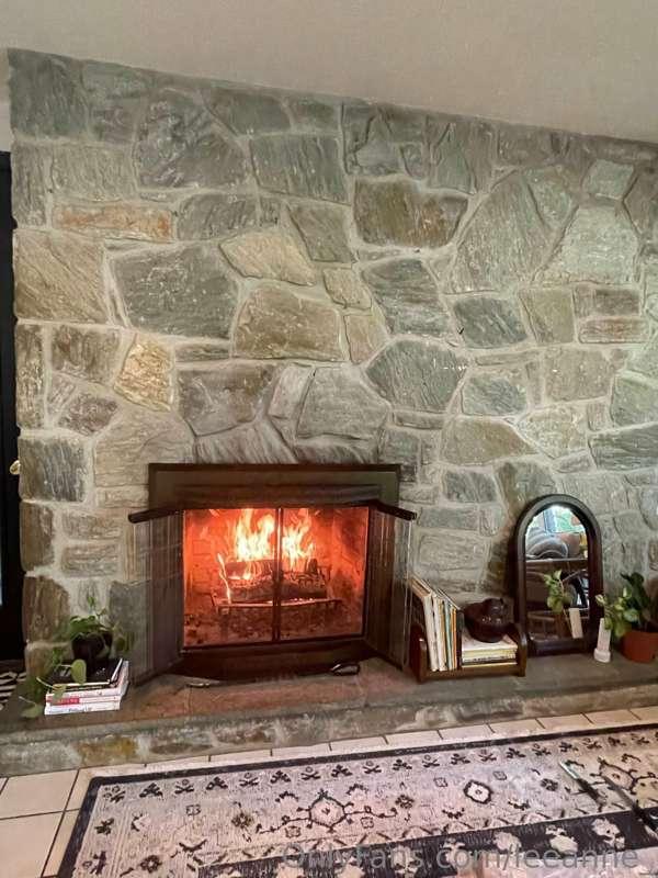 Cozy bummy day cleaning and enjoying a fire! Plopped the gir..