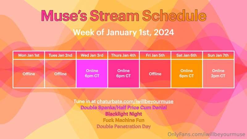 Here are my stream schedules for the next two weeks! The fol..