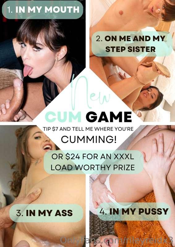 💦 ***NEW CUM GAME*** 💦
Tip $7 to **BLOW YOUR LOAD!!** Just t..