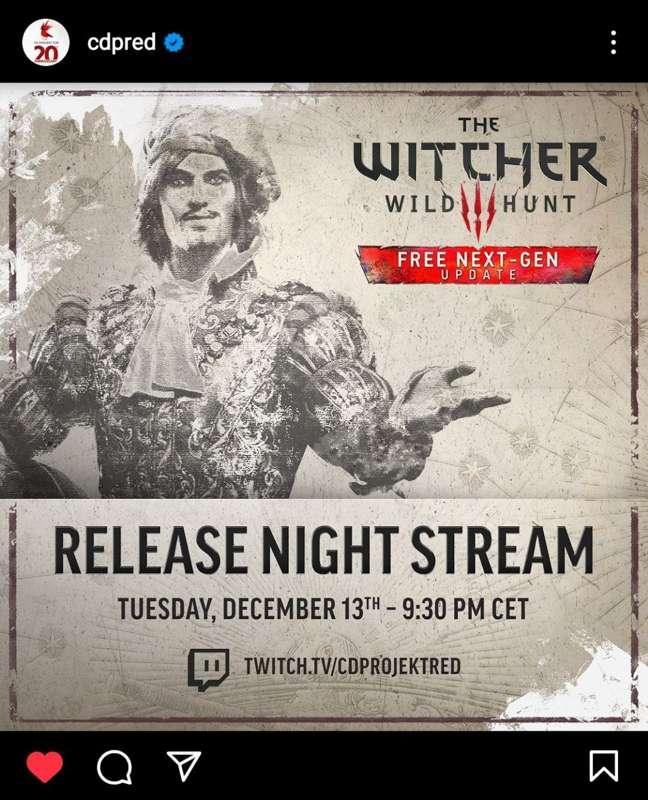 Witcher 3 NextGen Release Night Stream ;)