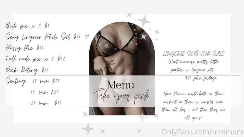 Mmmom's New Menu ❤️