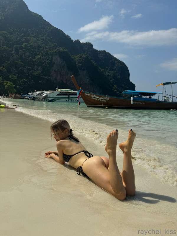 I always like to be wet, both when I'm on the beach and when..