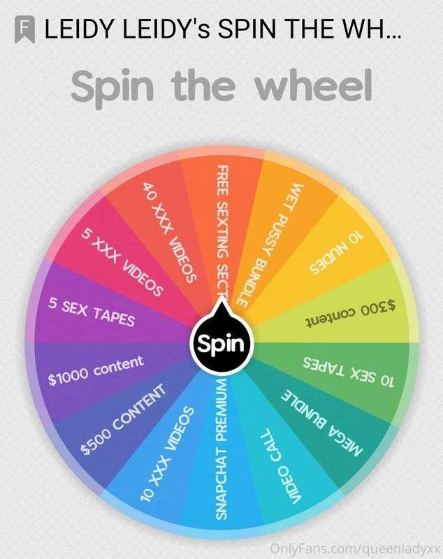 💦Leidy Leidy's Spin the wheel💦 Amazing prizes to be won baby..