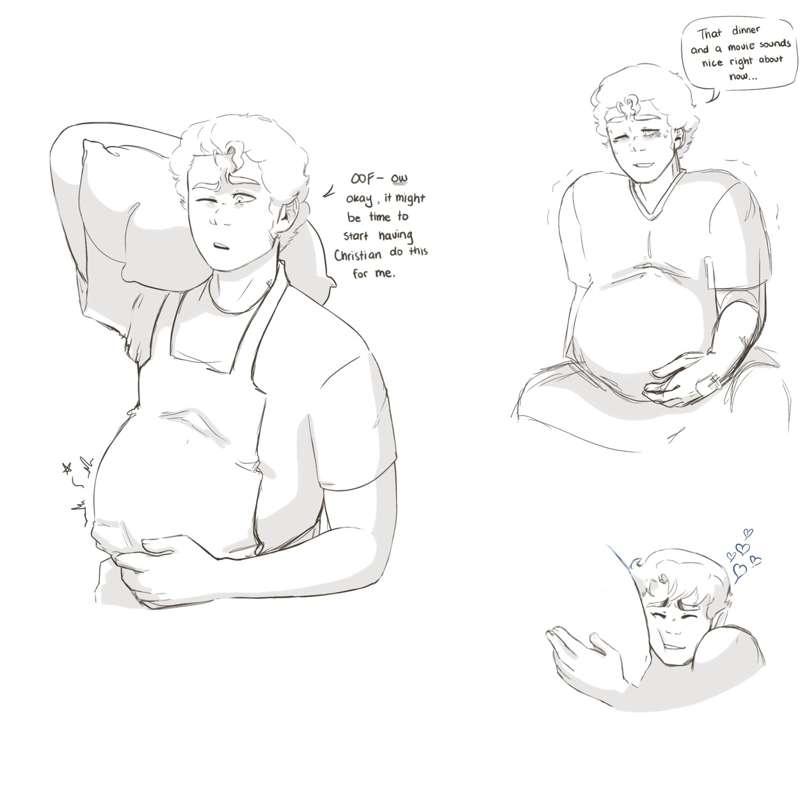 Post Canon Sal Doodles (CW// mpreg / false contractions / mild depictions of labor)