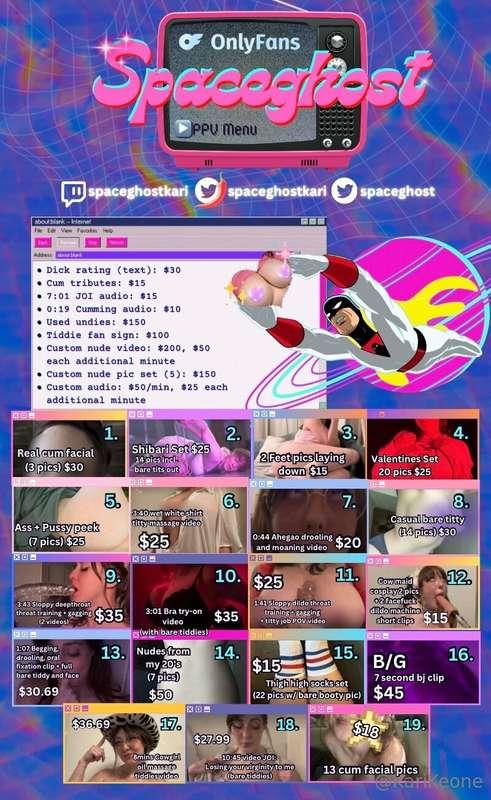 Updated PPV menu as of July 5th ♥️