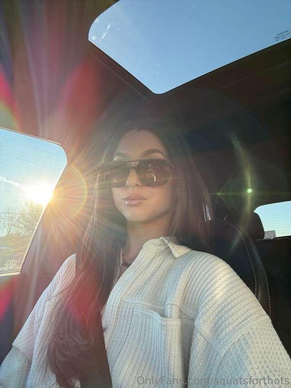 The sun’s making me glow, but I think I’m already hotter. Do..