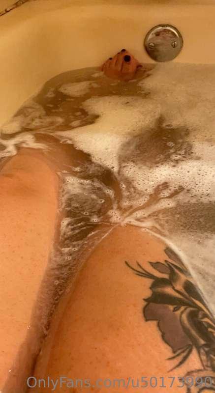 Taking a relaxing bath and admiring my favorite ink piece. R..