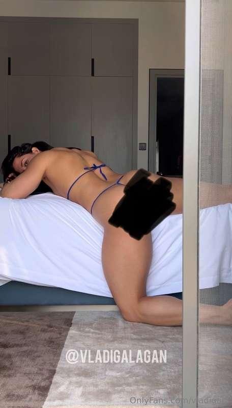 second part of the video in a see-through bikini😮‍💨 stretchi..