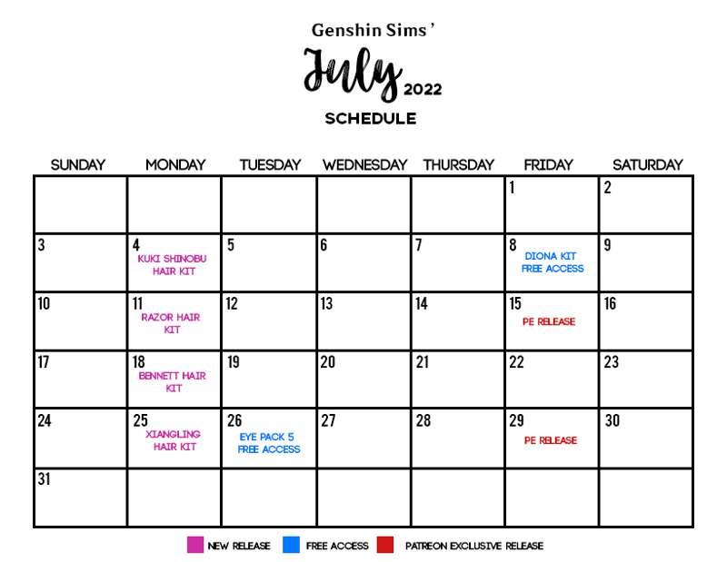 July UPDATE + Schedule 