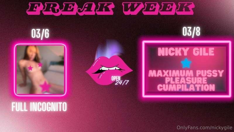 FREAK WEEK MENU🔞 this week is for the freaks and freaks ONLY..