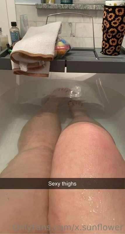 Needing someone to show my thighs some love as I relax in th..