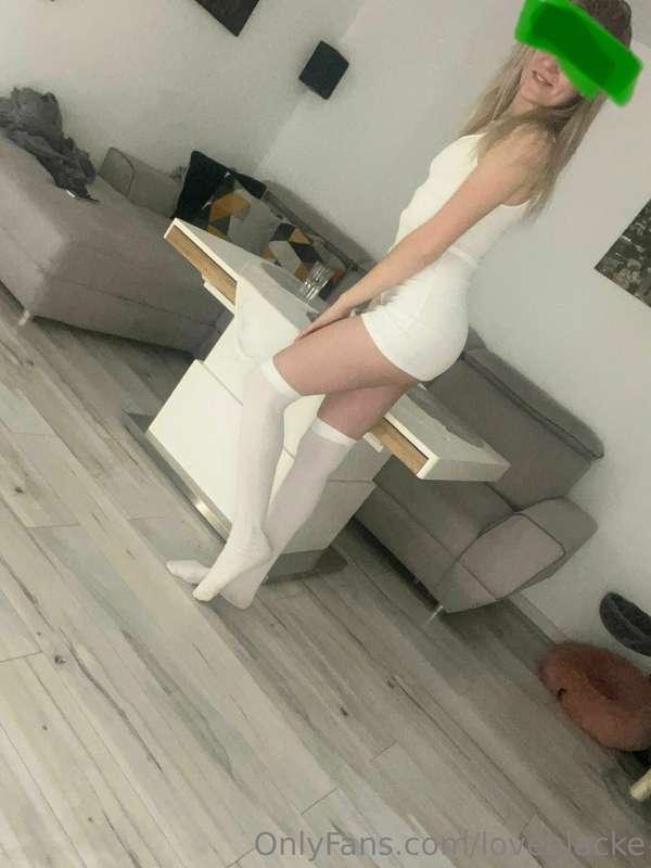 even though this dress is very short and thongs are visible ..