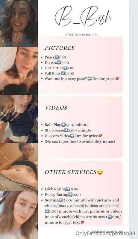 Due to some personal reasons…here is my new updated menu ❤️💋