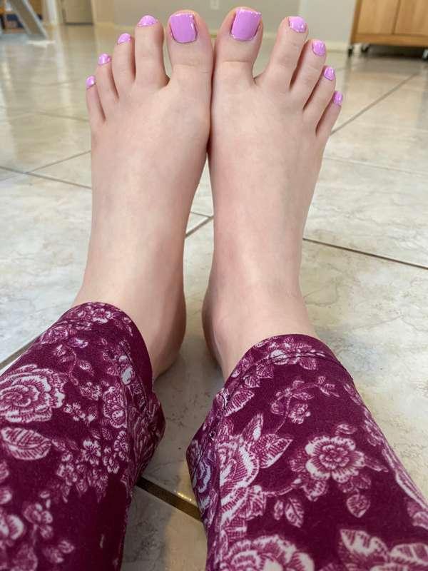 Freshly pedicured toes