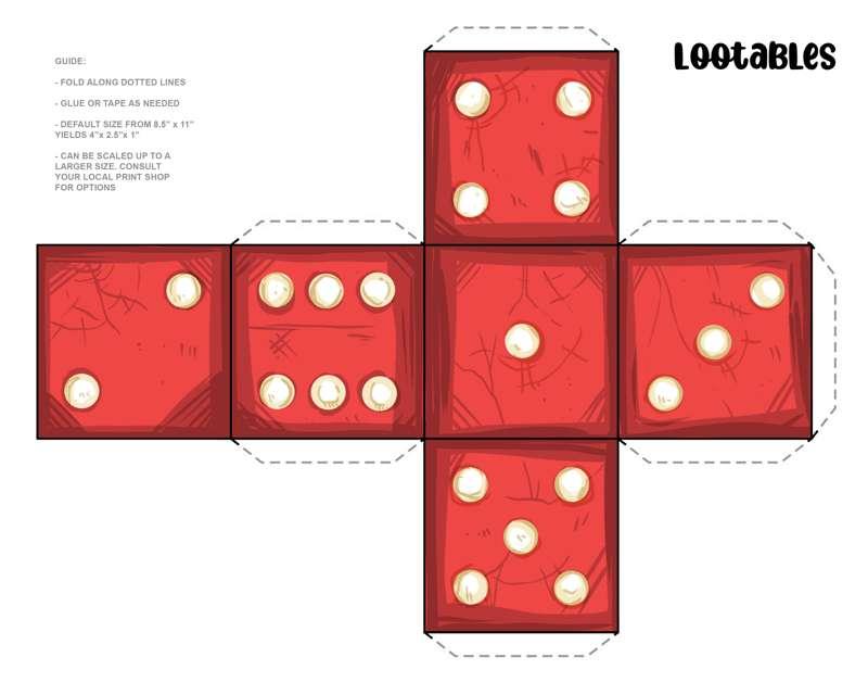 Printable Box - Red Dice