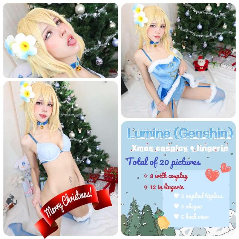 Hiii! My **Lumine** (Genshin impact) Christmas photoset is h..