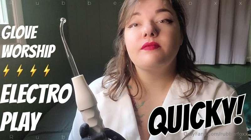 CUSTOM VIDEO Glove Worship + Shock Therapy Handjob QUICKIETh..