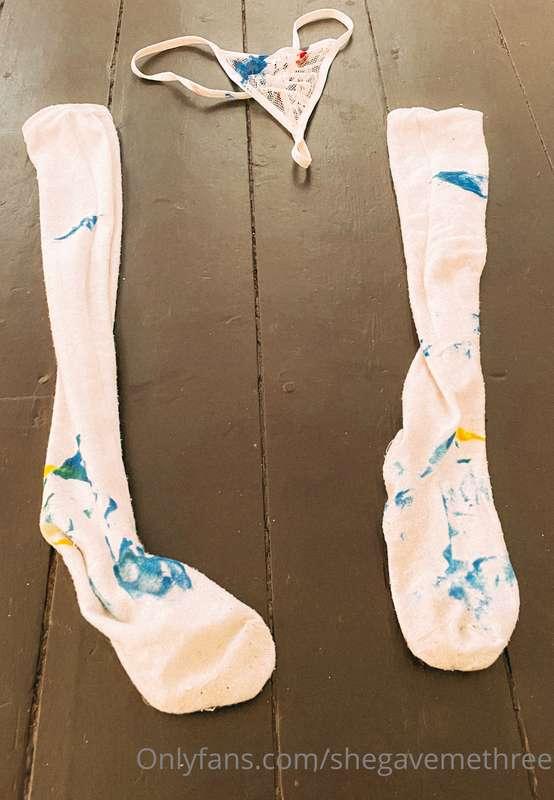 *sold* Socks and thong from my live steam also for sale! Wor..