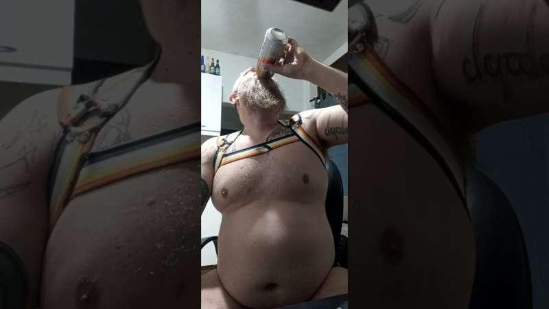 Fatso in bear harness 