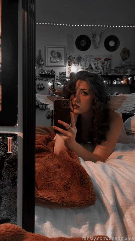 your sweet little angel girlfriend 
♡･°👼🏻🪽🤍

photo and video set will be posted tomorrow &lt;3 hugs and kisses, and a free sneak peek from yours truly! 


#fyp #lingerie #cosplay #horny #wet #hairypussy #free #boobs #petite #brunette #sexy #tummy #hairy