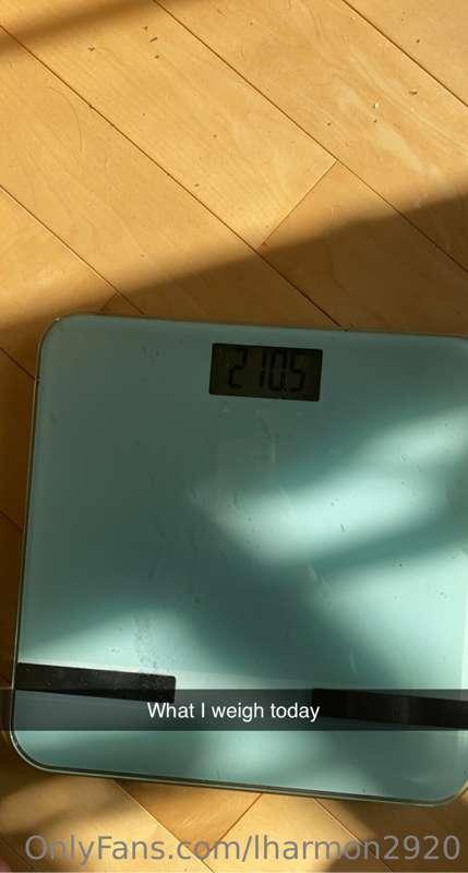 Weighed in at 211 yesterday. And I guess the weight stuck. I..