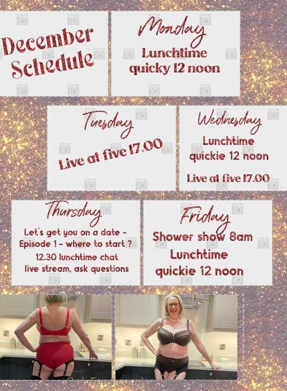 Decembers first weeks schedule don’t miss out on Thursday mo..