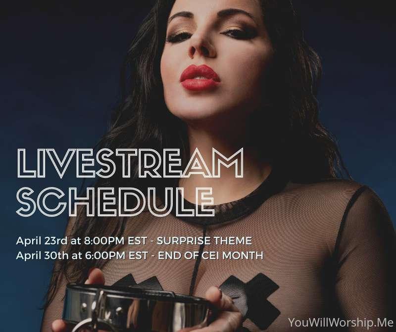 Two April Livestreams here on my paid OF: @dominasnow 
Join ..