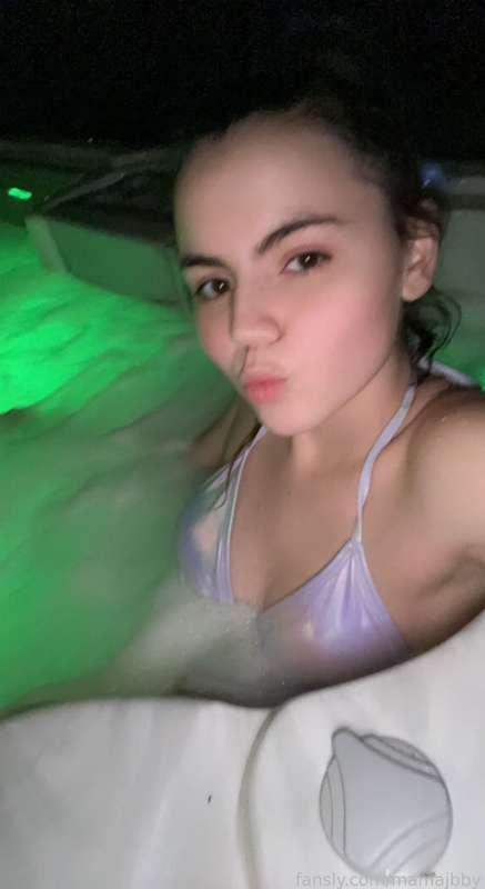 Late night hot tub fun 🥵 #fyp #public #bikini #hottub