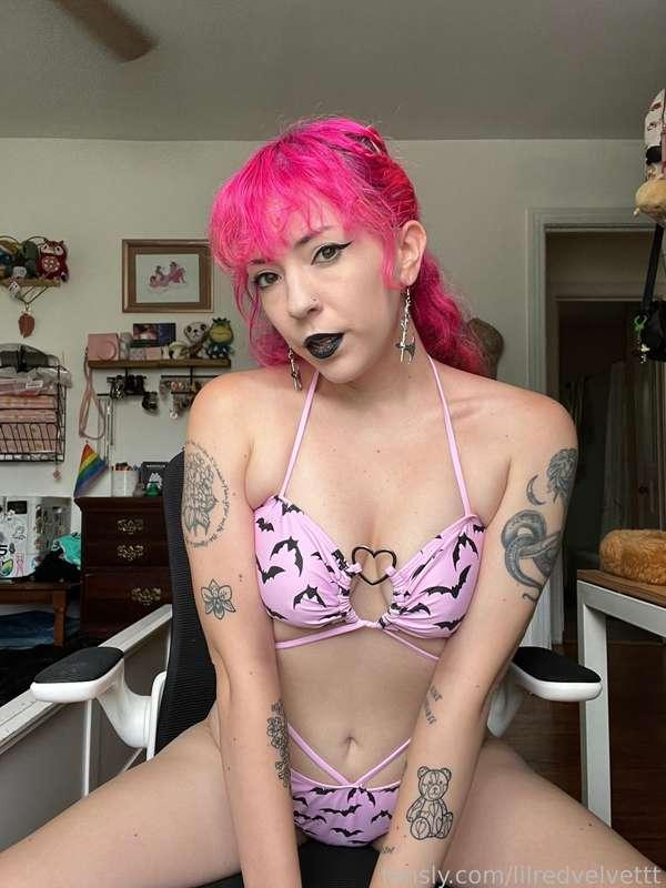 pink bat bikini