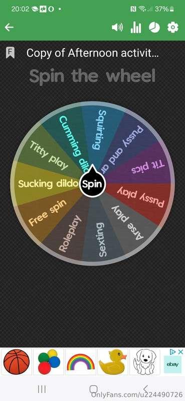 Oh baby, cum spin my wheel. U know u want to, $5 for 3 spins..