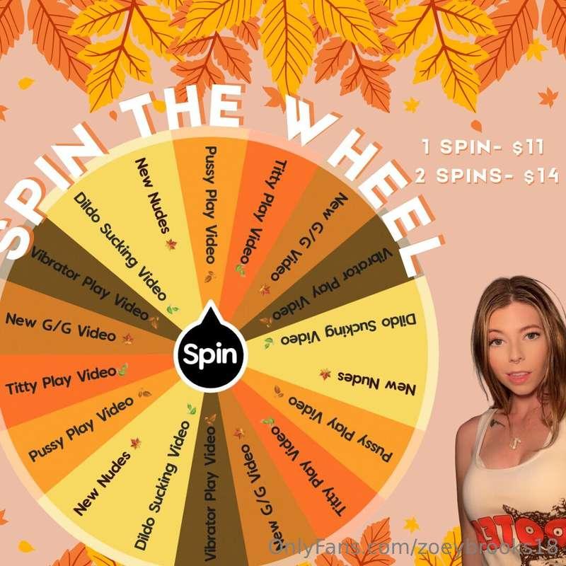 🍁 𝗙𝗮𝗹𝗹 𝗦𝗽𝗶𝗻 𝘁𝗵𝗲 𝗪𝗵𝗲𝗲𝗹 🍁  1 Spin- $11 2 Spins- $14  Valid Til..