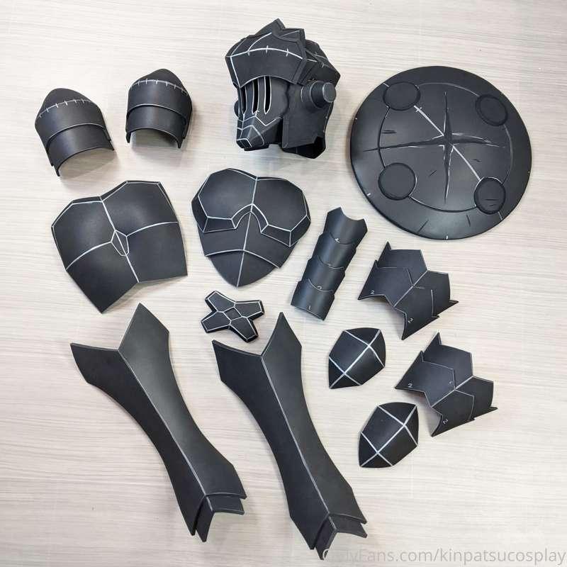 Goblin slayer armor is now fully built!! I'm busy priming it..