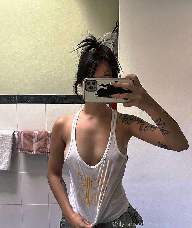 refuse to wear a bra when my nipples look this hard and cute..