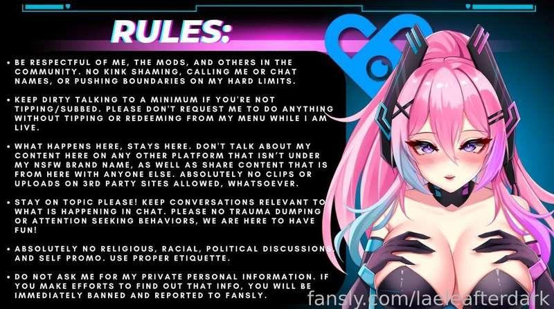 Hey, darlings! ๐
I am posting my rules that I went over on my debut stream to have them in writing on my profile, please make sure when interacting with me you take these into consideration to keep things super fun, comfy and respectful!
โโโโโโโโโโโโ โฆ โโโโโโโโโโโโ
๐
๐๐:
๐ช๐๐๐ง ๐๐ฅ๐ ๐ฌ๐ข๐จ๐ฅ ๐๐๐ก๐๐ฆ/๐๐๐ ๐๐ง๐ฆ?
Kinks: Breeding, Bondage, Biting, Tentacles, Double Penetration, Toys, Praise, Edging, and Light Pain. Hard Limits (noโs): Ageplay, DDLG, Non-con, Scat, Watersports, Slave play, Humiliation, Extreme pain/beating, etc. Please respect these and donโt push on them!
๐๐๐ก ๐ช๐ ๐๐๐๐ ๐ฌ๐ข๐จ ๐ก๐๐๐๐ก๐๐ ๐๐ฆ ๐ข๐ฅ ๐ฃ๐๐ง ๐ก๐๐ ๐๐ฆ?
Yes, you can! You can call me Lae, and if youโd like to call me pet names. I prefer ones like babygirl, darling, princess, mommy, goddess, etc., I just ask please do not use degrading nicknames/pet names!
๐ช๐๐๐ง ๐ ๐๐๐ ๐ฌ๐ข๐จ ๐ช๐๐ก๐ง ๐ง๐ข ๐๐ข ๐ก๐ฆ๐๐ช ๐๐ข๐ก๐ง๐๐ก๐ง?
Iโve always wanted to do it, I just never had the courage to start until recently. Iโve been dabbling in VA stuff and itโs made me want to explore other avenues of NSFW content!
๐ช๐๐๐ ๐ฌ๐ข๐จ ๐๐ฉ๐๐ฅ ๐๐ข ๐๐ฅ๐ ๐ก๐ฆ๐๐ช ๐๐ข๐ก๐ง๐๐ก๐ง?
Yes and no. The extent of my IRL content will be limited to soft lewds, cosplays, and aftermath photos. I do not have any plans to post any IRL nudity or show my face. I am not comfortable with being on camera and I want to protect my privacy as much a possible!
๐ช๐๐๐ง ๐๐๐ก๐ ๐ข๐ ๐ก๐ฆ๐๐ช ๐๐ข๐ก๐ง๐๐ก๐ง ๐๐ข ๐ฌ๐ข๐จ ๐๐ข?
I plan on playing NSFW games, do ASMR roleplays, media shares, hentai watch alongs, hanging out with chat and gooning, of course.
๐๐ข๐ช ๐ก๐ฆ๐๐ช ๐๐๐ก ๐ช๐ ๐๐๐ง ๐๐ก ๐๐ ๐ฆ?
Flirty casual conversations are completely fine, just donโt over do it. If you are interested in roleplay/sexting, please pay my menu price. Please do NOT send me surprise nudes! As always, consent is sexy so donโt be afraid to ask if something is okay with me or not!
โโโโโโโโโโโโ โฆ โโโโโโโโโโโโ
#lewdtuber โก #vtuber โก #mommy โก #anime โก #waifu โก #switch โก #femdom โก #softdom โก #findom