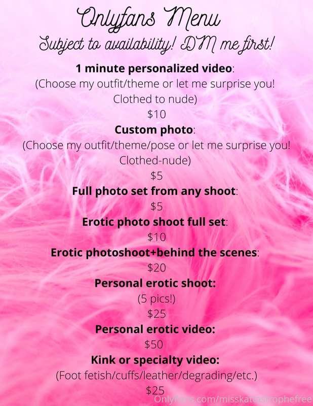 Interested in something just for you? Check out my menu and ..